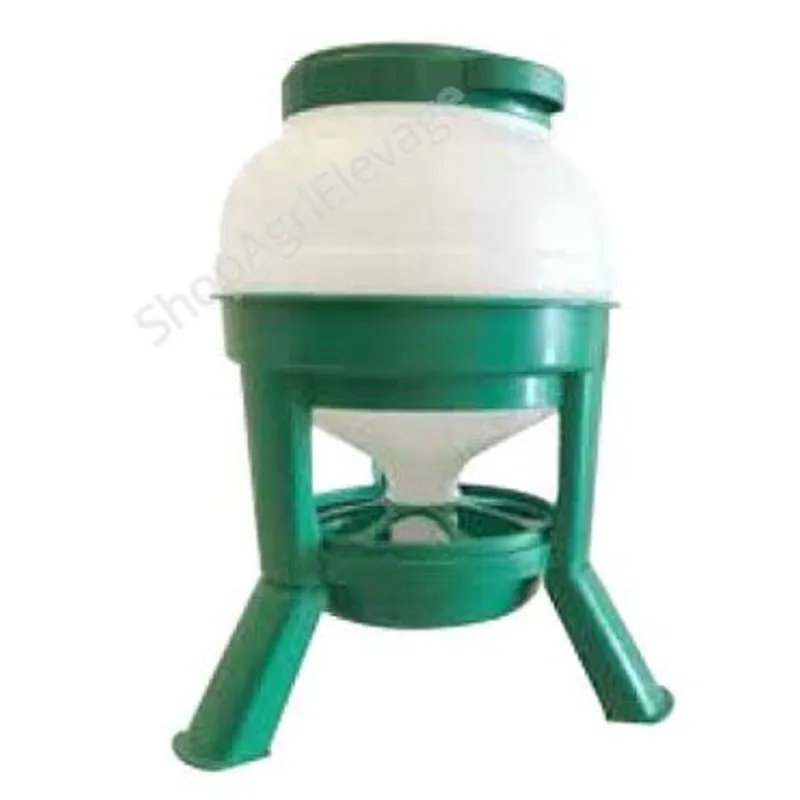 Tremie sur pied 20 l plastique vert - Alimentation - Volaille