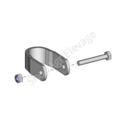 Barriere pour bovins : bride pour fixation angle panel d.50mm