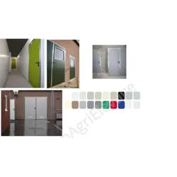 Portes exterieures encadrement inox Blanc RAL 9016 : Portes encadrement inox pour Porcins
