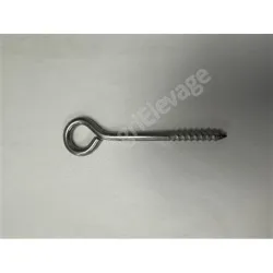 Un piton zingué de longueur 90mm vu du dessus.
