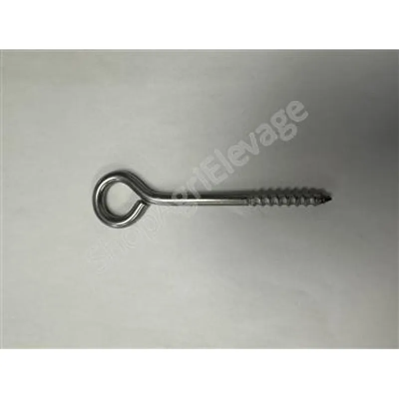 Le piton en inox de longueur 80 mm, vu du dessus.