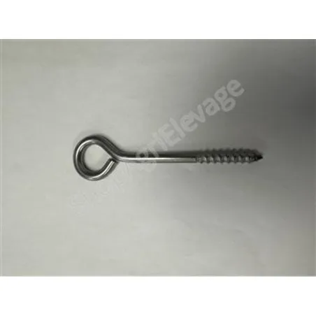 Le piton en inox de longueur 80 mm, vu du dessus.