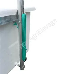 Visuel de la cordelette verte pour permettre le basculement du bac, vu de profil.