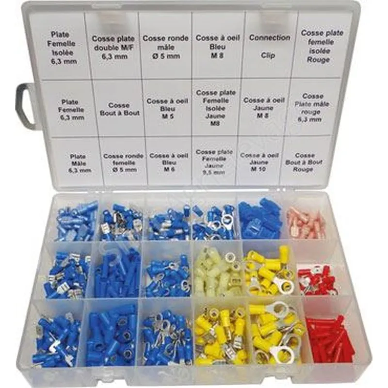 Coffret assortiment de 535 cosses pré-isolées : Electricite pour tracteur