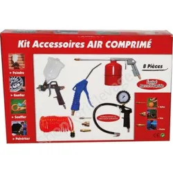 Kit accessoires pneumatiques 8 pièces pour compresseur