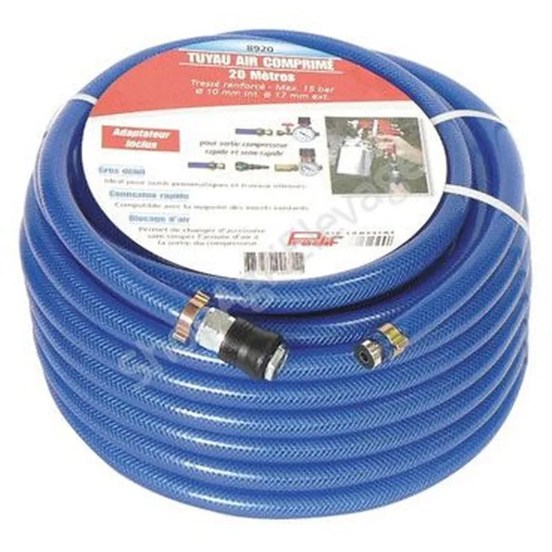 Tuyau à air PVC avec raccords rapides pour  compresseur