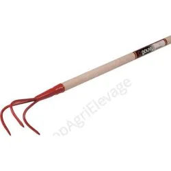 Griffe jardinier 3 dents 12 cm avec manche bois 130 cm