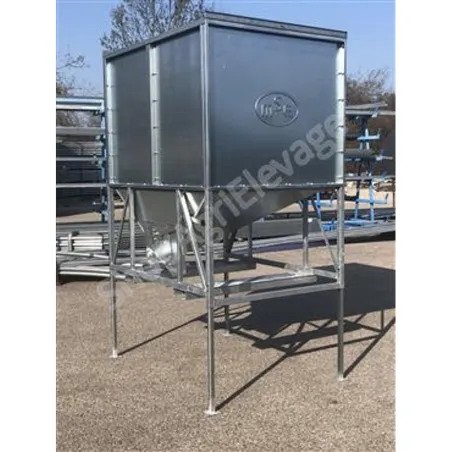 Container galvanisé avec toit 2m³ - Stockage des grains - céréales