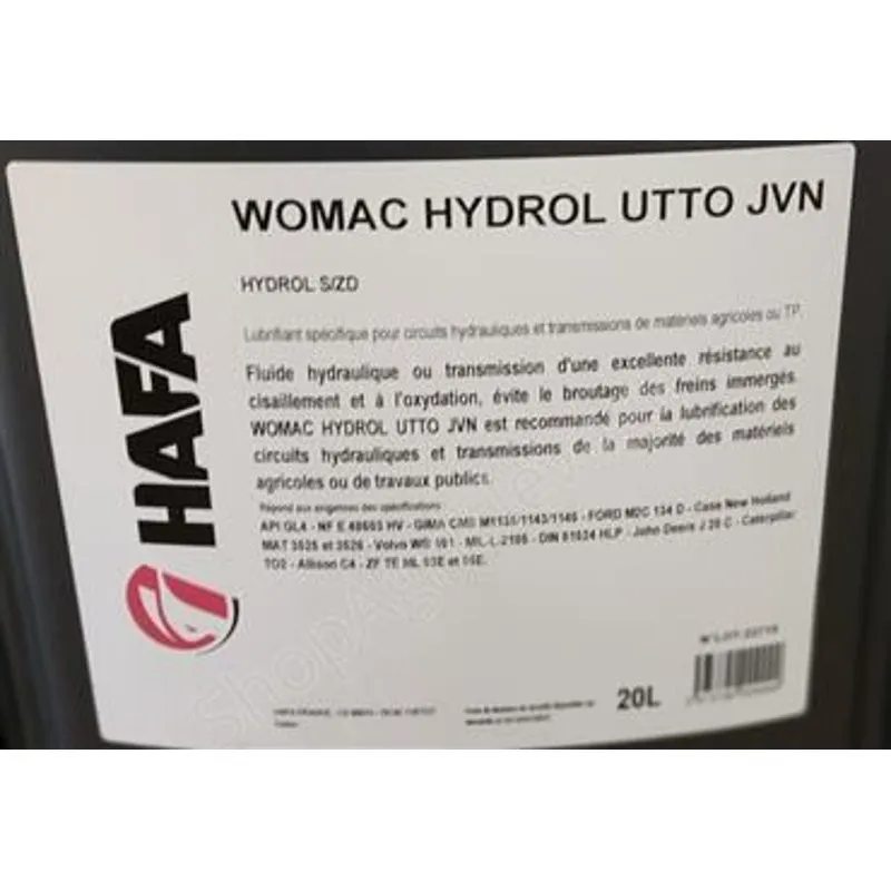 Huile hydraulique et transmissions HYDROL UTTO JVN - HAFA Lubrifiant