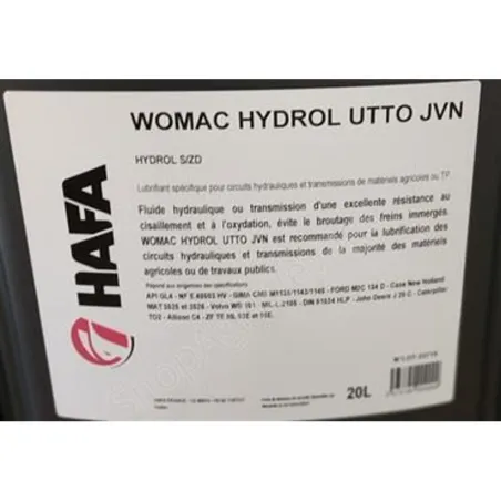 Huile hydraulique et transmissions HYDROL UTTO JVN - HAFA Lubrifiant