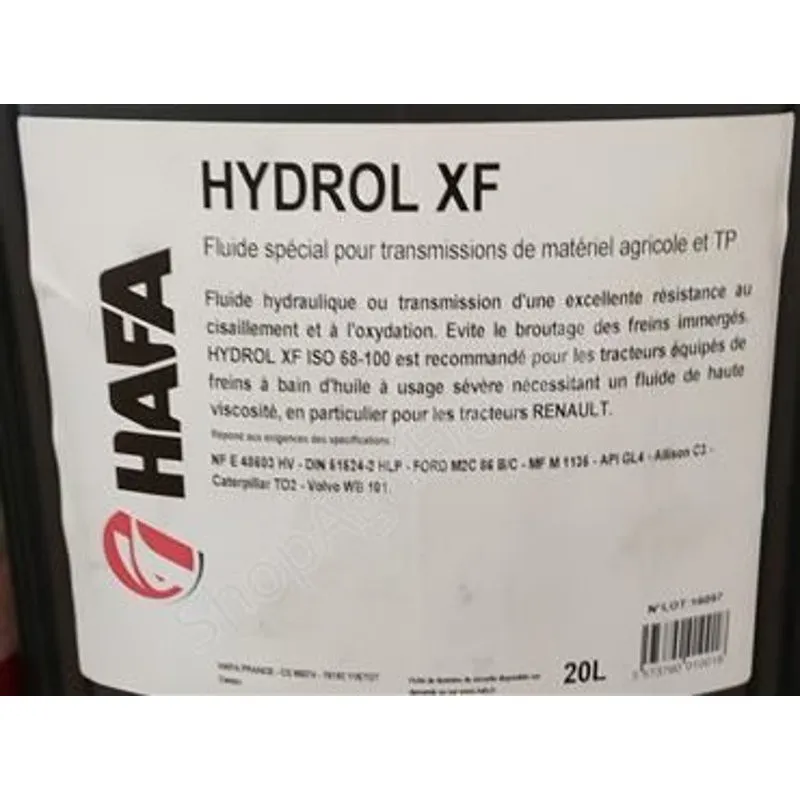 Huile de transmissions HYDROL XF - HAFA Lubrifiant