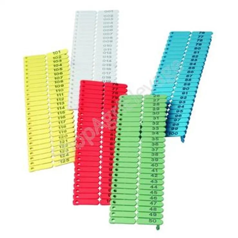 Boucles de marquage Ukal-tag jaunes numérotées de 1 à 100