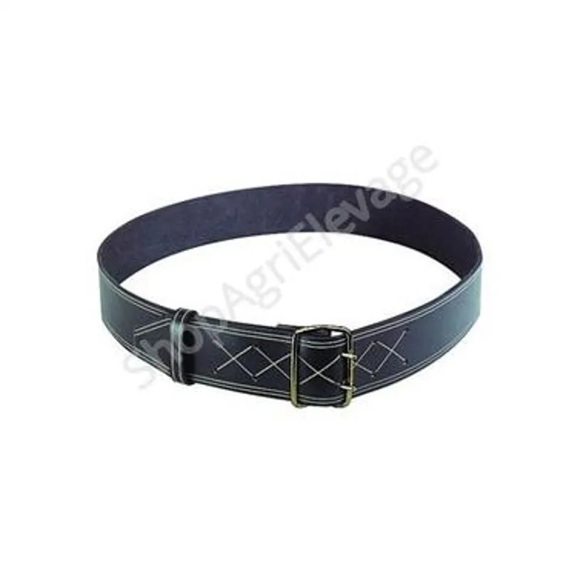Collier en cuir noir 47 mm x 125 cm