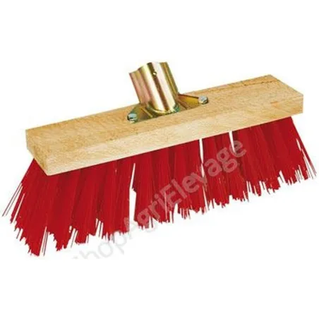 Balai de cantonnier PVC rouge 32 cm sans manche