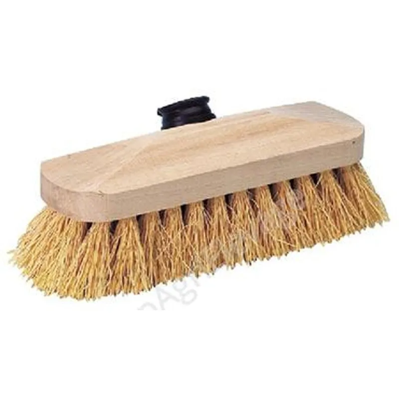 Brosse lave-pont bois nylon blanc – Douille à vis