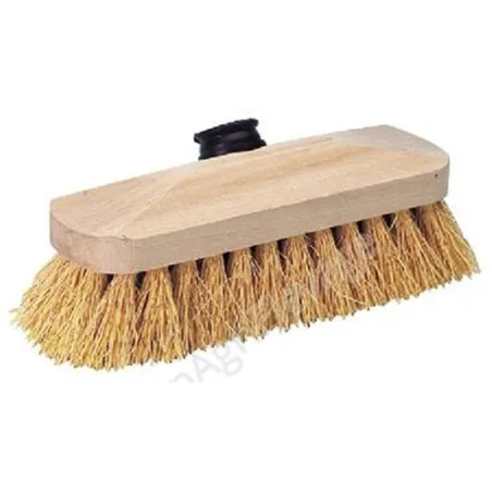 Brosse lave-pont bois nylon blanc – Douille à vis