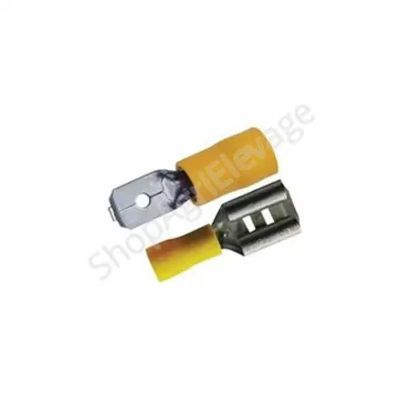Cosse Plate Mâle et Femelle Assortiment Jaune 6,3 mm