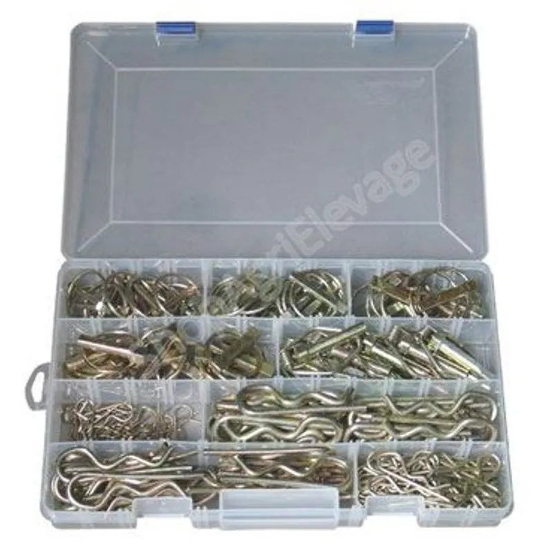 Coffret assortiment de 159 goupilles bêta et clips - Bichromaté