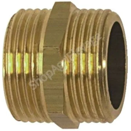 Mamelon laiton mâle-mâle 1/2" alesage 14.5 mm