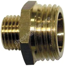 Mamelon laiton double mâle réduit 1/2" - 3/4"