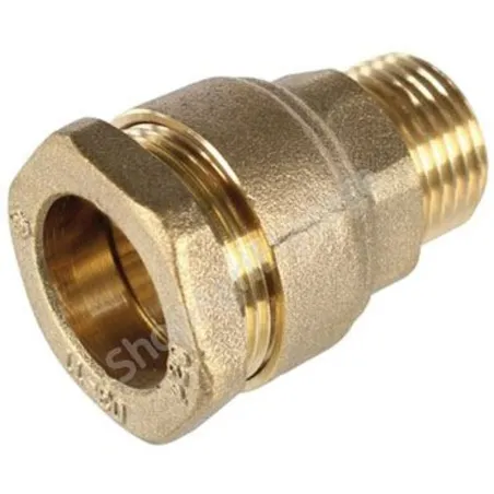 Raccord laiton mâle 1/2" - tuyau 20 mm