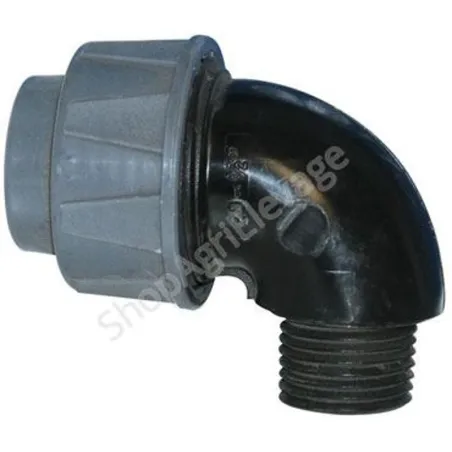 RACCORD COUDE 90° POLYPROPYLENE A COMPRESSION MALE 3/4" POUR TUBE PE 25 MM