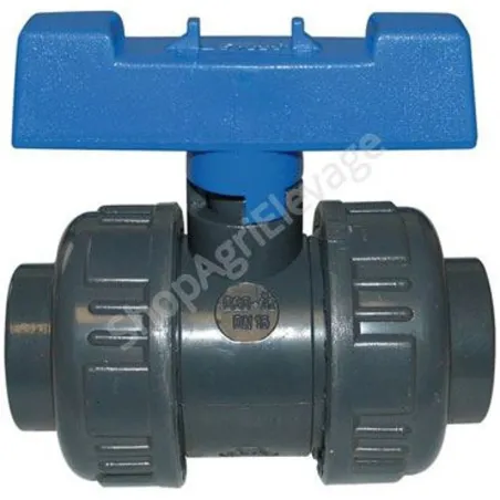 Vanne à sphère double union PVC femelle 2"