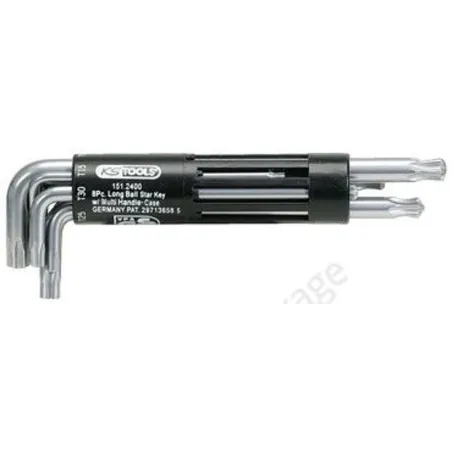 Jeu de 8 clés mâles TORX à tête sphérique longues - Outillage