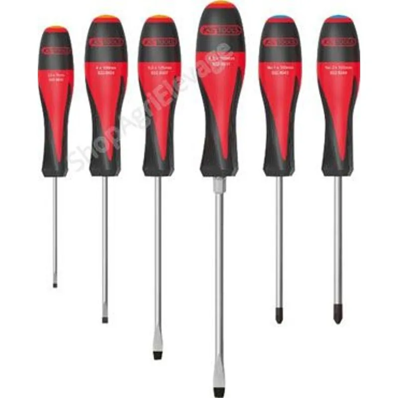Jeu de 6 tournevis ULTIMATE 4 fente + 2 Pozidriv - Outillage