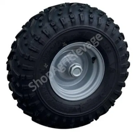 La roue gonflable pour la remorque quad vu de profil.