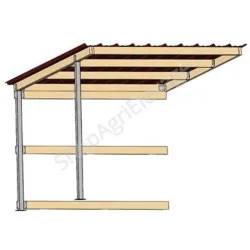 Extension abri de prairie simple pente l.4m x P.3m - Equitation