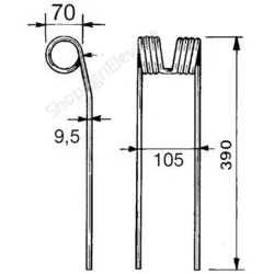 Dent faneuse gauche ou droit adaptable pour KUHN : pièces fenaison