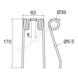 Dent pick-up RF112/120/150L origine pour VICON  - Pièces fenaison