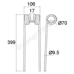 Dent faneuse adaptable KUHN 58561900 : matériel fenaison