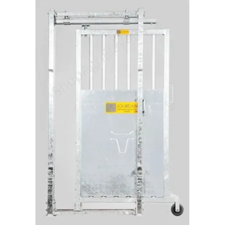 Barriere pour bovins : porte sectionnelle coulissante sur platine