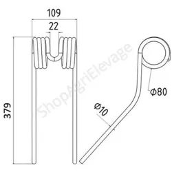 Dent faneuse adaptable pour VICON 16607564 - Pièces fenaison