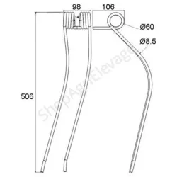 Dent andaineur adaptable pour KUHN 57701700 : matériel fenaison
