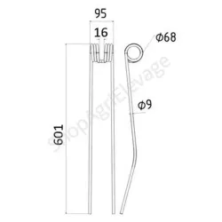 Dent andaineur adaptable pour VICON 16606394 - Pièces fenaison