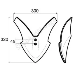 Soc butteur 300x4mm pour les équipements et matériels de travail du sol