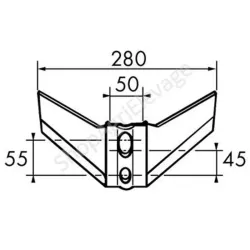 Aileron monobloc 280x6mm pour dent carre pour les matériels de travail du sol