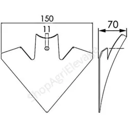 Soc vibro triangle adaptable 150x4 pour les équipements et matériels de travail du sol