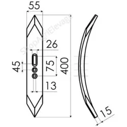 Soc cultivateur réversible 55x15x400 pour le matériel de travail du sol