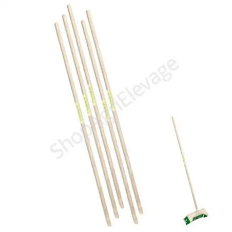 Lot de 5 manche en hêtre de 150 cm pour balai brosse