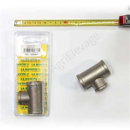 Raccord T 3/4” femelle en inox pour abreuvoir