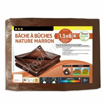 Bâche à bûches marron 140g/m² – Protection bois extérieur