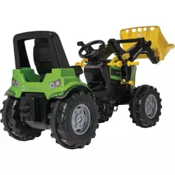 TRACTEUR A PEDALES DEUTZ 8280 TTV AVEC CHARGEUR ET SIEGE REGLABLE ROLLY TOYS