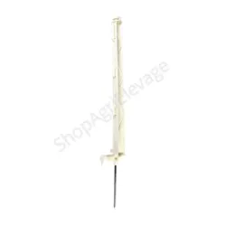 Piquet plastique 0,70 M Blanc    4 iso avec système blocfil  - Gibier