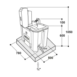 Dimension de l'Abreuvoir SUEVIA ISO Antigel 6620 (180 W).