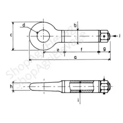 Schéma de l'anneau vu de face et de profil avec les différentes dimensions.