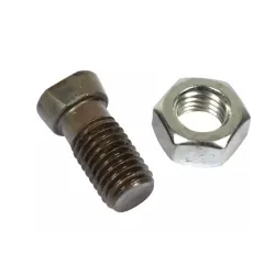 Boulon tête conique 1 méplat 14x34 mm de la classe 12.9 brut de la marque Fournial, vue de face.